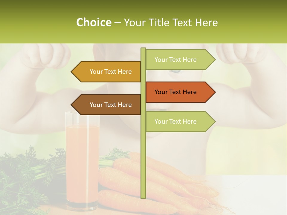 A Baby With Carrots And A Glass Of Orange Juice PowerPoint Template