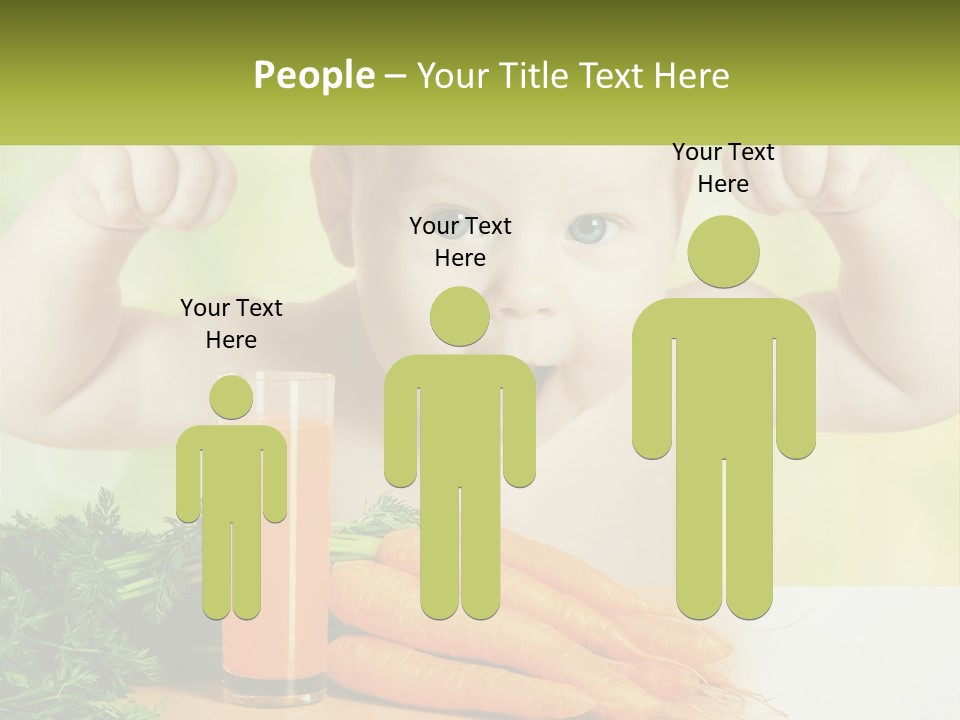 A Baby With Carrots And A Glass Of Orange Juice PowerPoint Template
