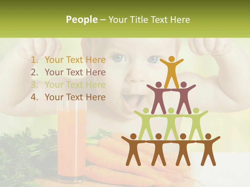 A Baby With Carrots And A Glass Of Orange Juice PowerPoint Template