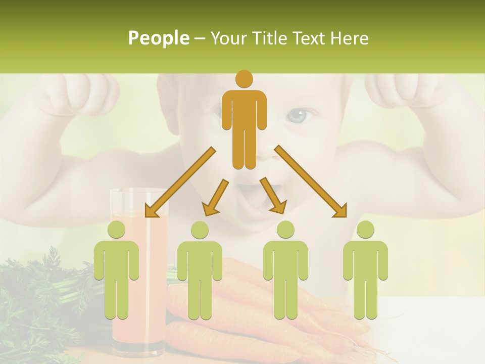A Baby With Carrots And A Glass Of Orange Juice PowerPoint Template