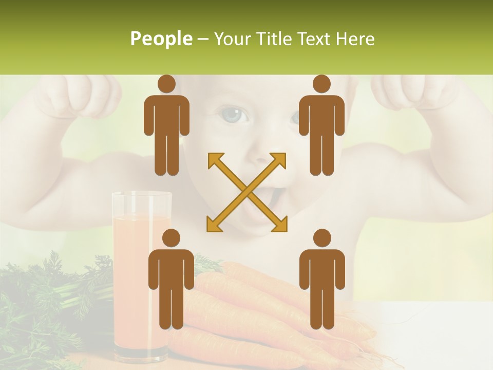 A Baby With Carrots And A Glass Of Orange Juice PowerPoint Template