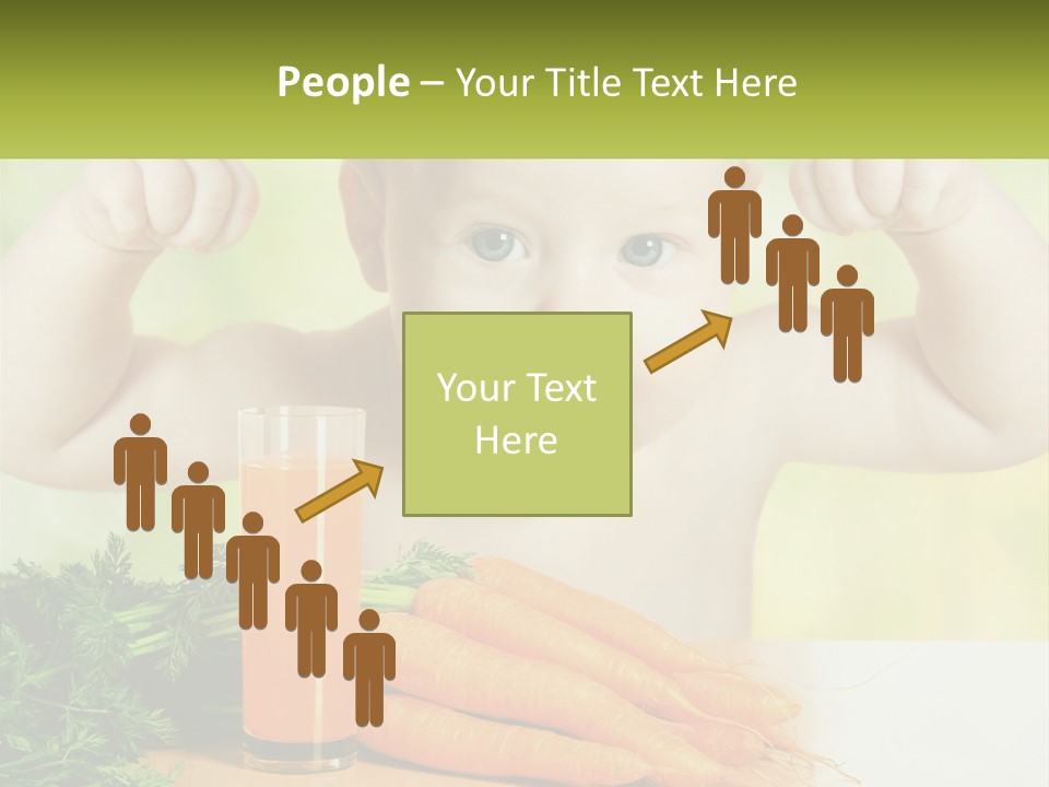 A Baby With Carrots And A Glass Of Orange Juice PowerPoint Template