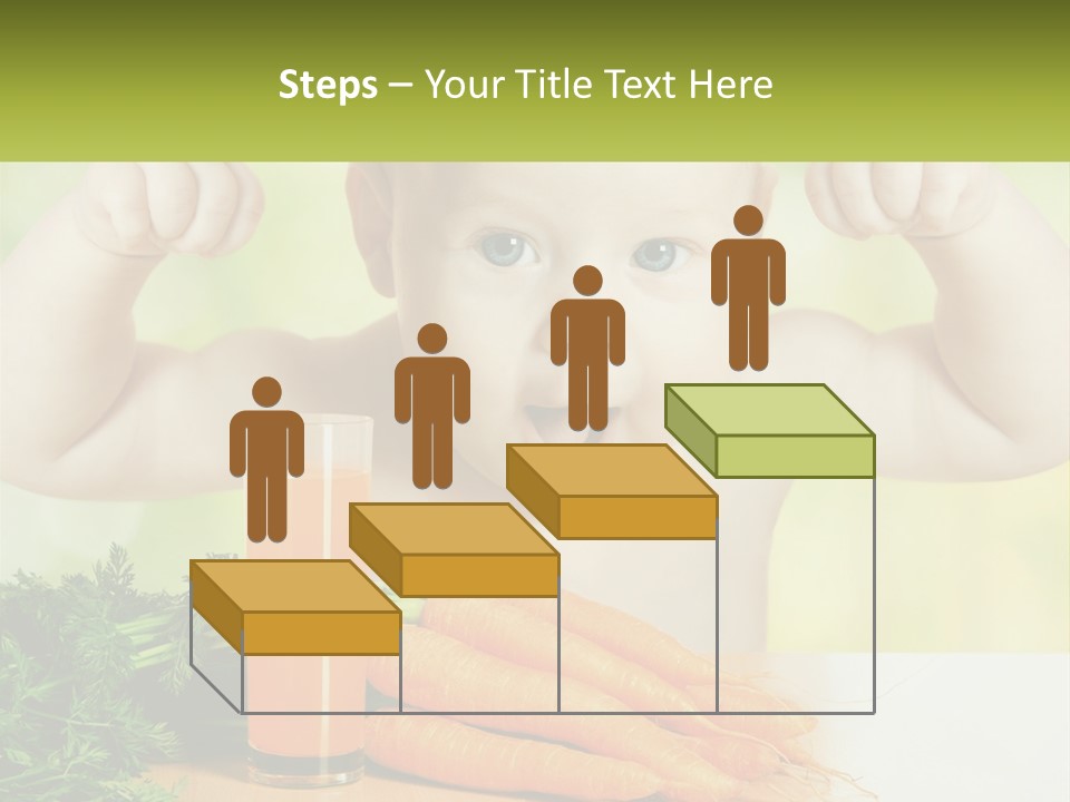 A Baby With Carrots And A Glass Of Orange Juice PowerPoint Template