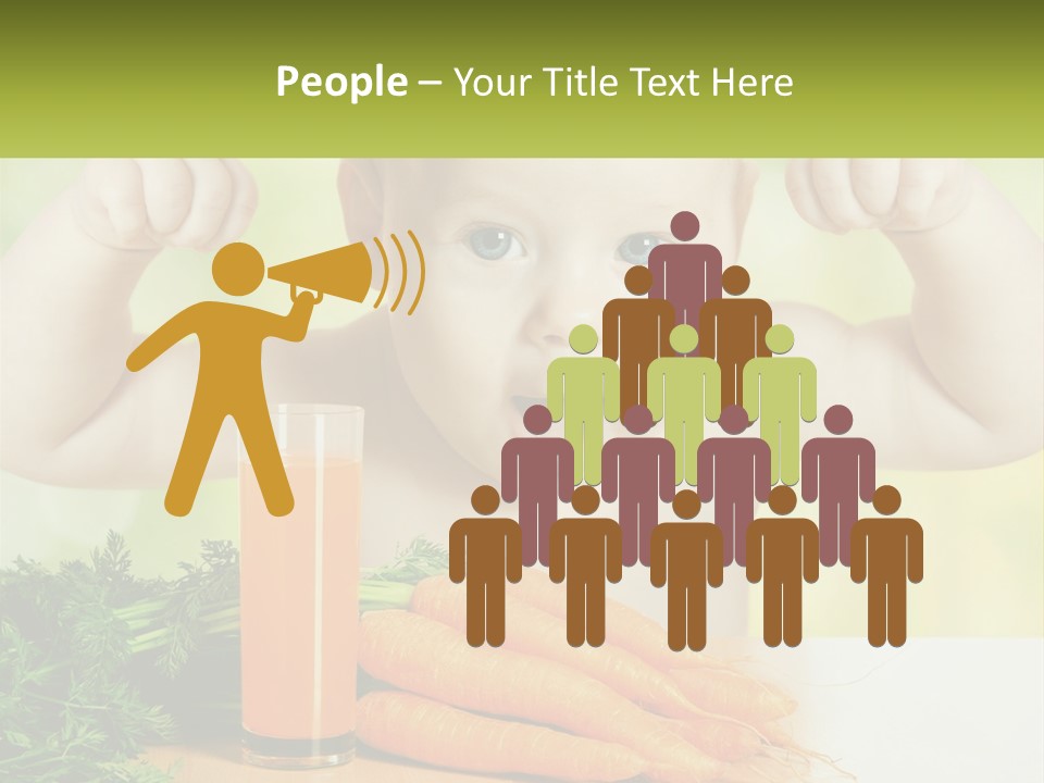 A Baby With Carrots And A Glass Of Orange Juice PowerPoint Template