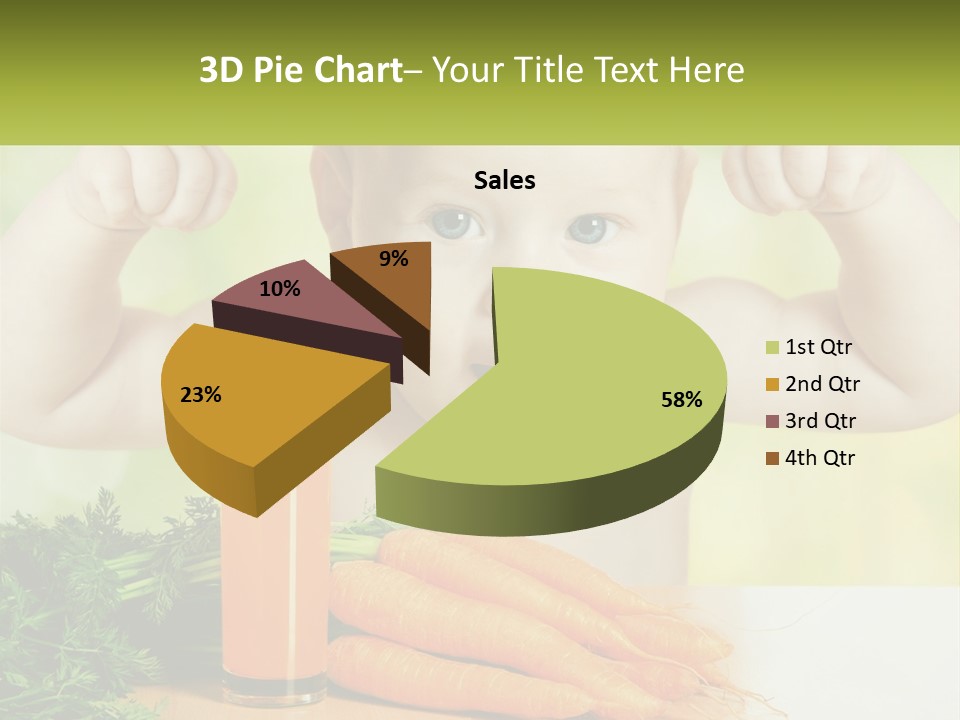 A Baby With Carrots And A Glass Of Orange Juice PowerPoint Template