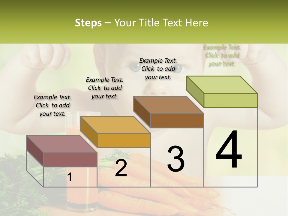 A Baby With Carrots And A Glass Of Orange Juice PowerPoint Template