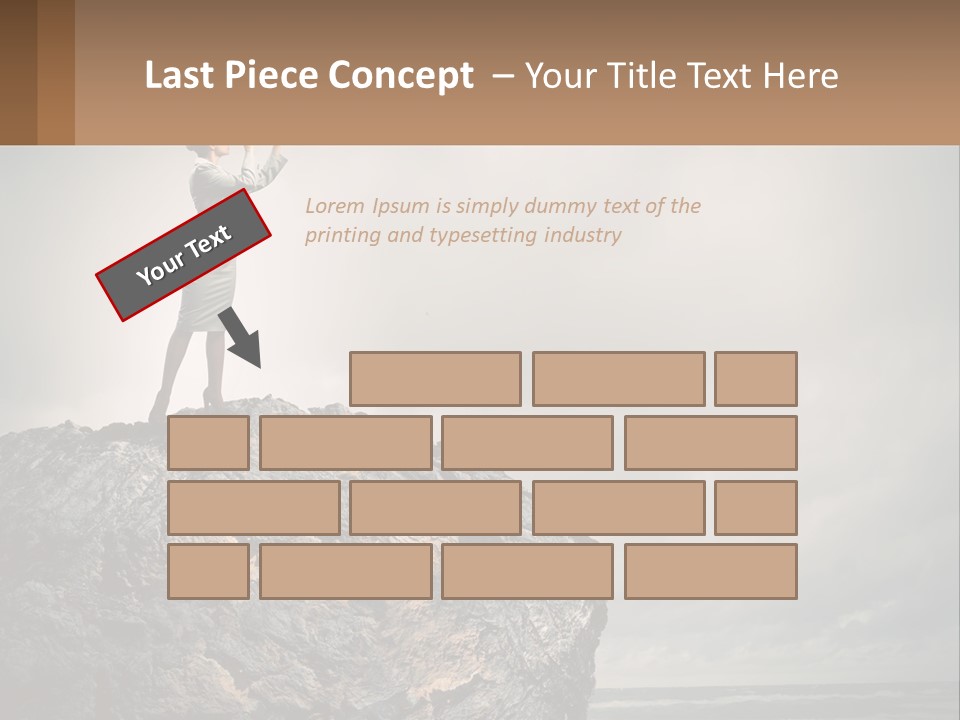 A Woman Standing On Top Of A Rock With A Telescope PowerPoint Template