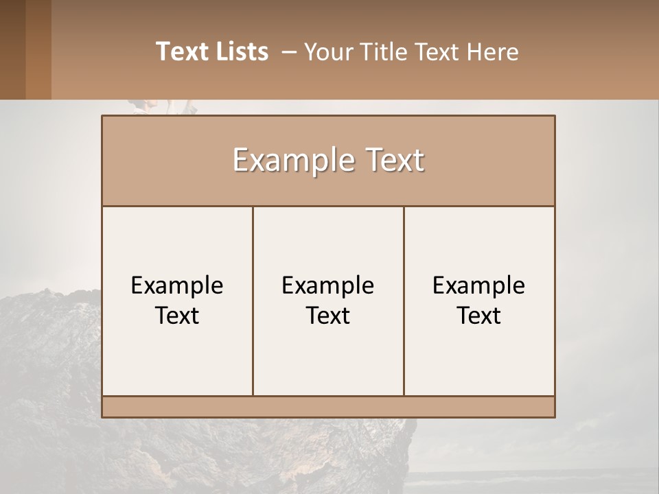 A Woman Standing On Top Of A Rock With A Telescope PowerPoint Template