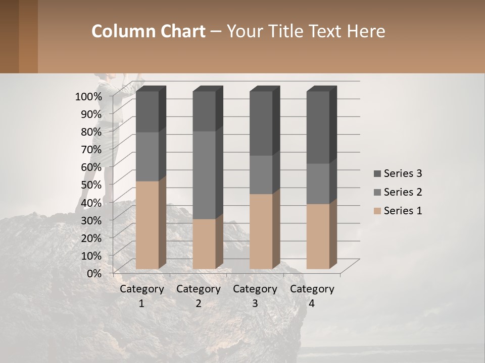 A Woman Standing On Top Of A Rock With A Telescope PowerPoint Template