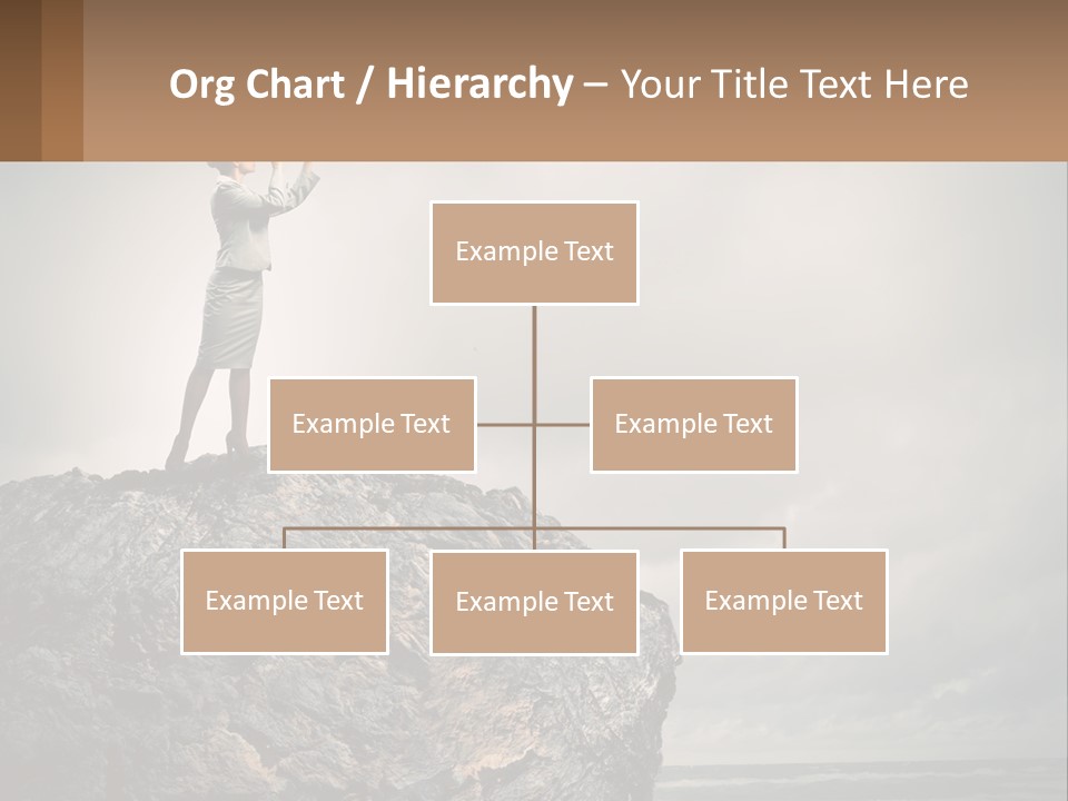 A Woman Standing On Top Of A Rock With A Telescope PowerPoint Template