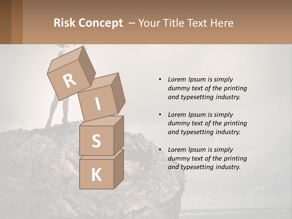A Woman Standing On Top Of A Rock With A Telescope PowerPoint Template