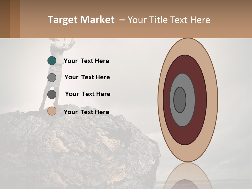 A Woman Standing On Top Of A Rock With A Telescope PowerPoint Template
