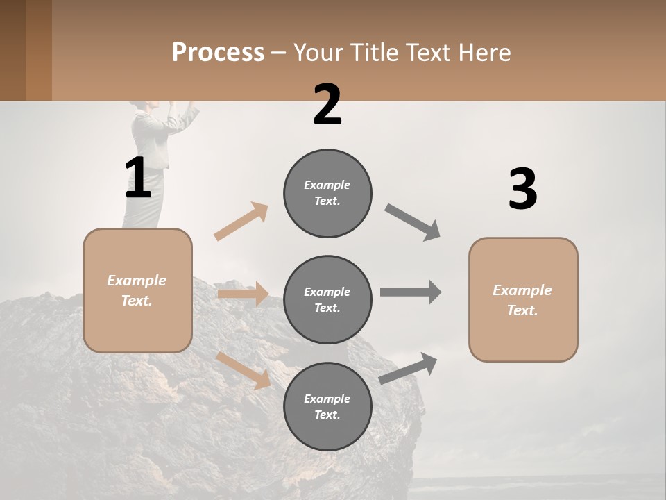 A Woman Standing On Top Of A Rock With A Telescope PowerPoint Template
