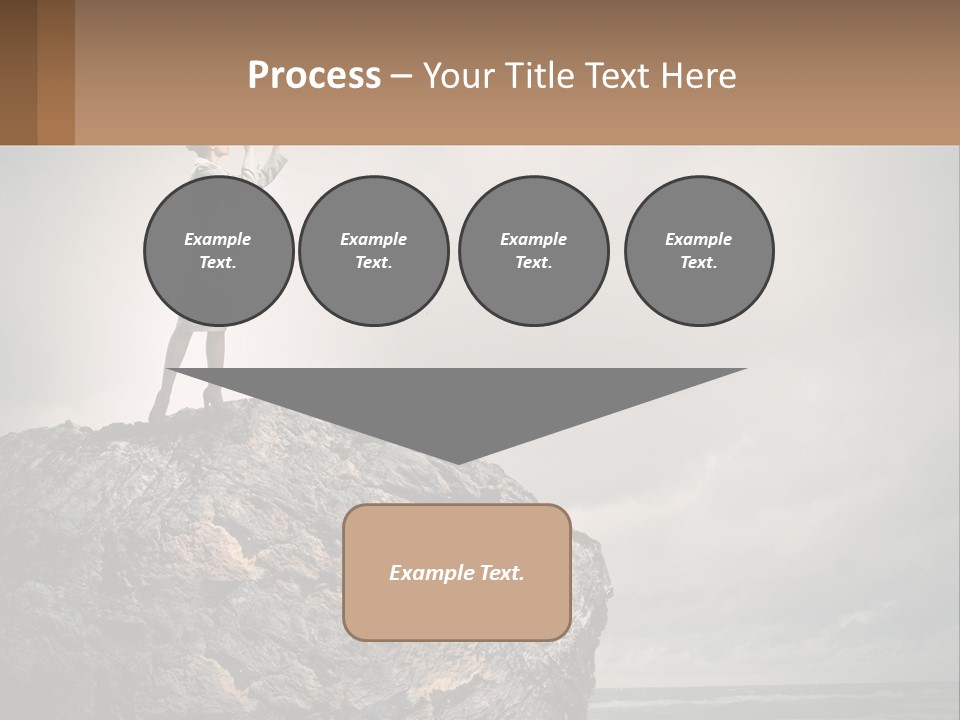 A Woman Standing On Top Of A Rock With A Telescope PowerPoint Template