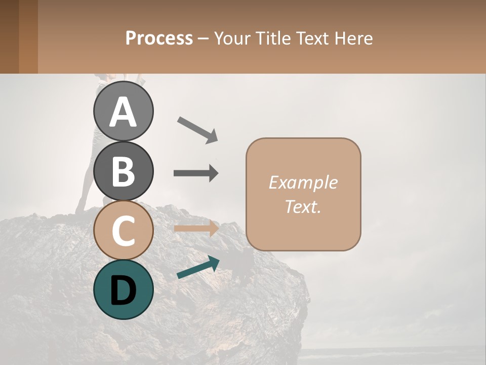 A Woman Standing On Top Of A Rock With A Telescope PowerPoint Template