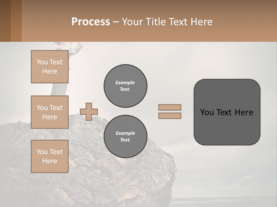 A Woman Standing On Top Of A Rock With A Telescope PowerPoint Template