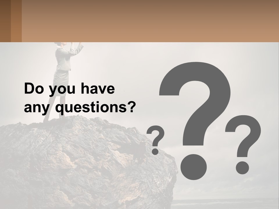 A Woman Standing On Top Of A Rock With A Telescope PowerPoint Template