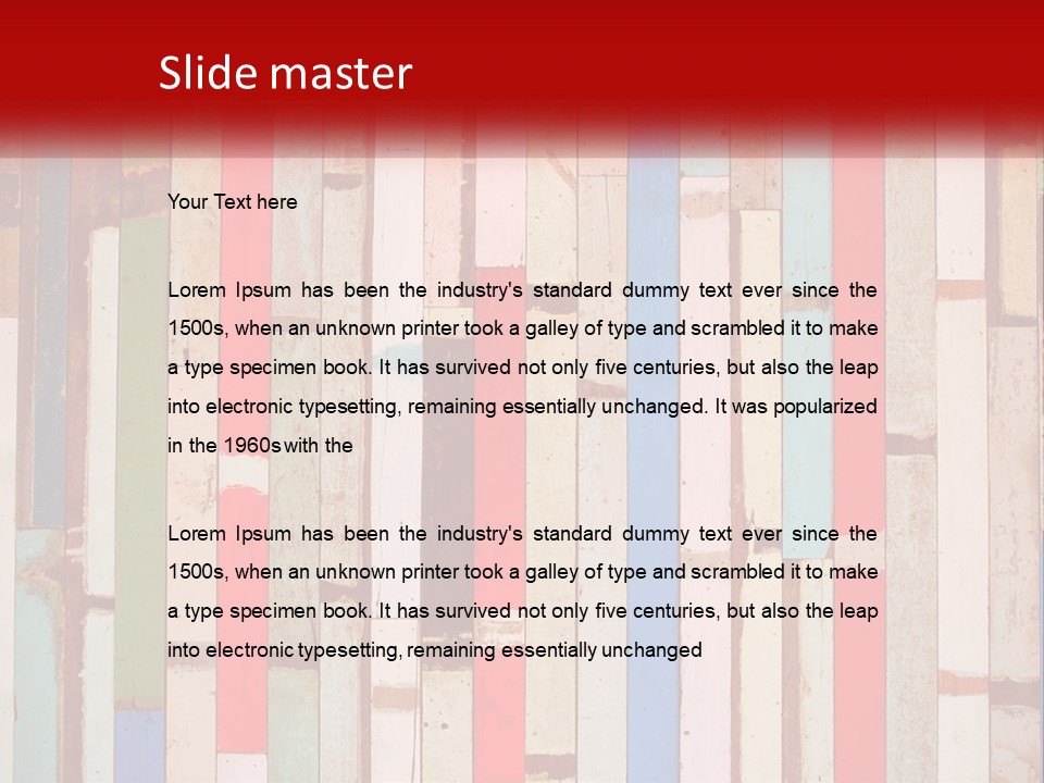 A Wooden Wall With A Red Sign That Says Name Of Presentation Company Name PowerPoint Template
