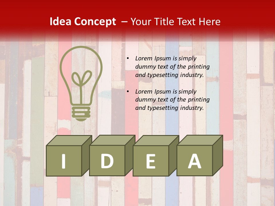 A Wooden Wall With A Red Sign That Says Name Of Presentation Company Name PowerPoint Template