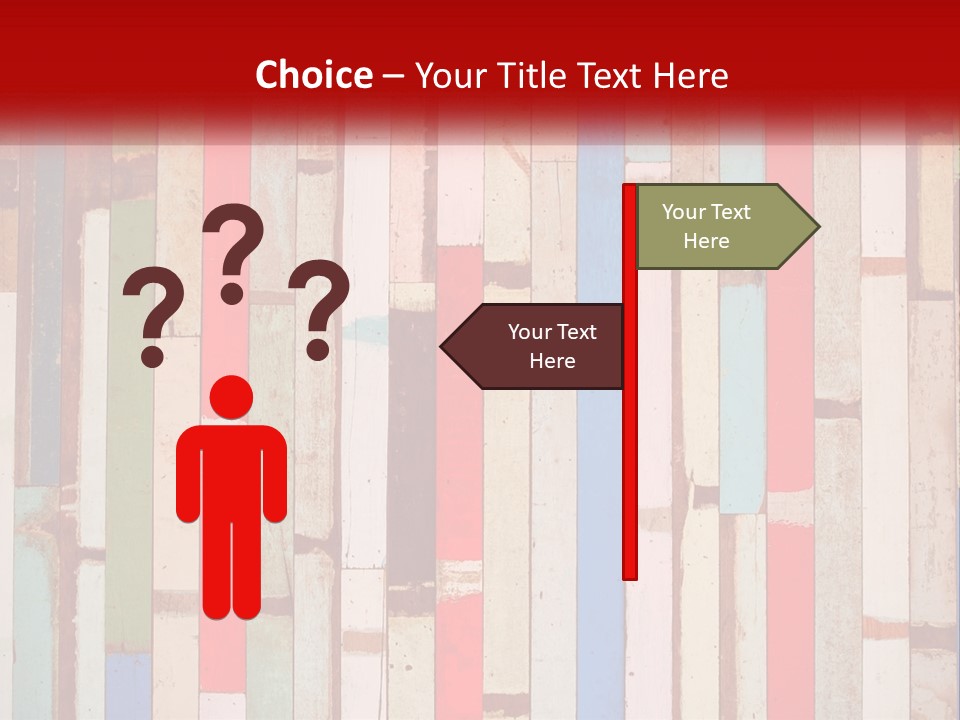 A Wooden Wall With A Red Sign That Says Name Of Presentation Company Name PowerPoint Template