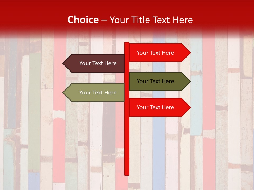 A Wooden Wall With A Red Sign That Says Name Of Presentation Company Name PowerPoint Template