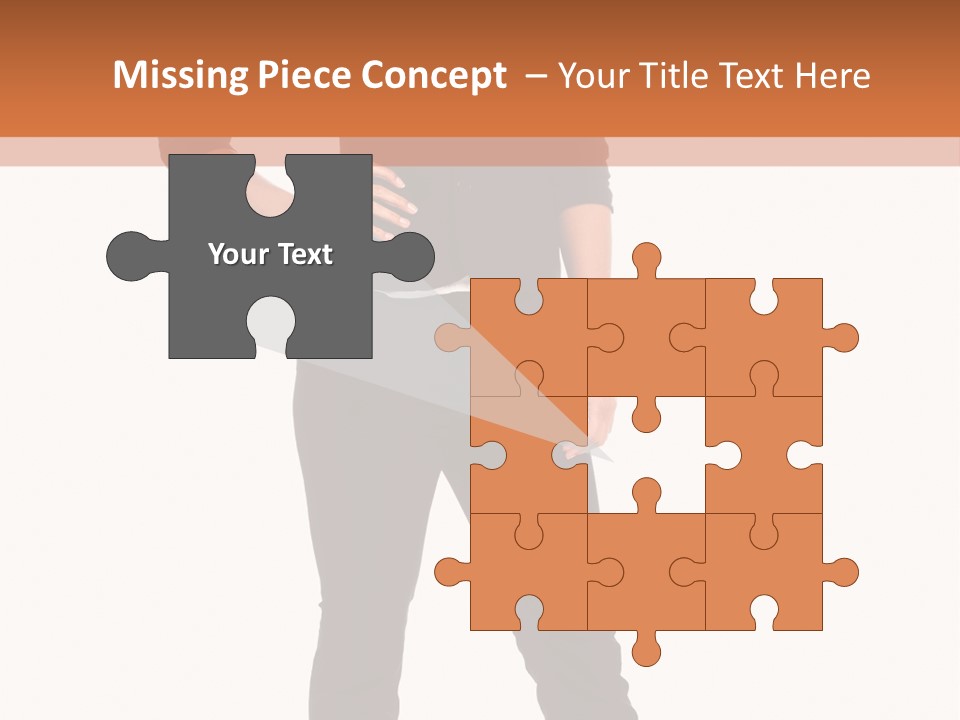 A Woman Standing In Front Of A Brown And White Background PowerPoint Template