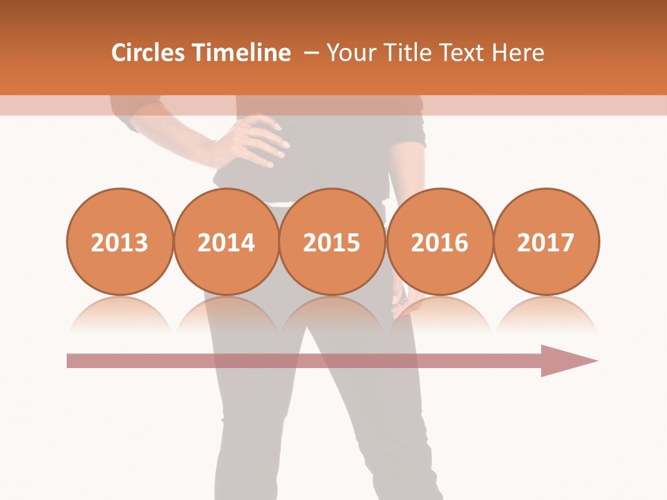 A Woman Standing In Front Of A Brown And White Background PowerPoint Template