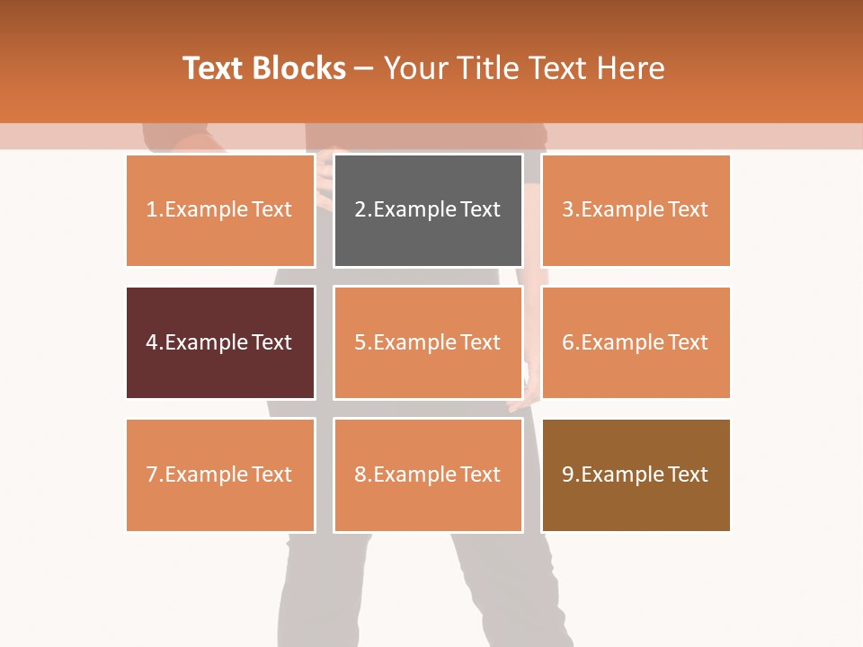 A Woman Standing In Front Of A Brown And White Background PowerPoint Template