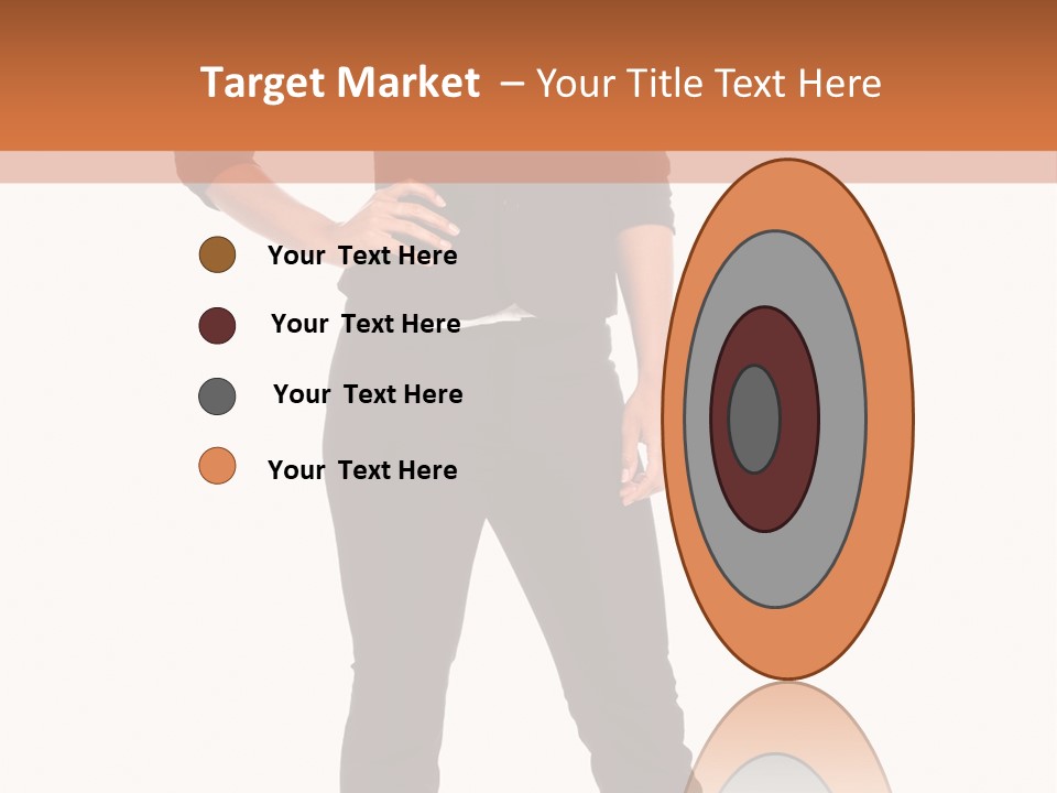 A Woman Standing In Front Of A Brown And White Background PowerPoint Template