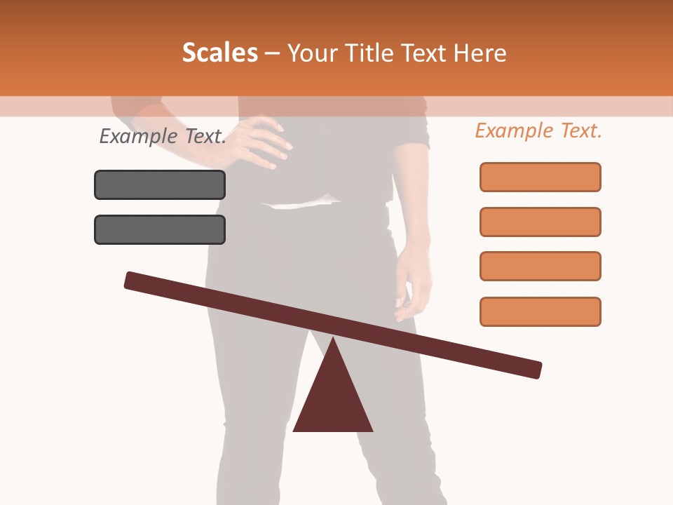 A Woman Standing In Front Of A Brown And White Background PowerPoint Template