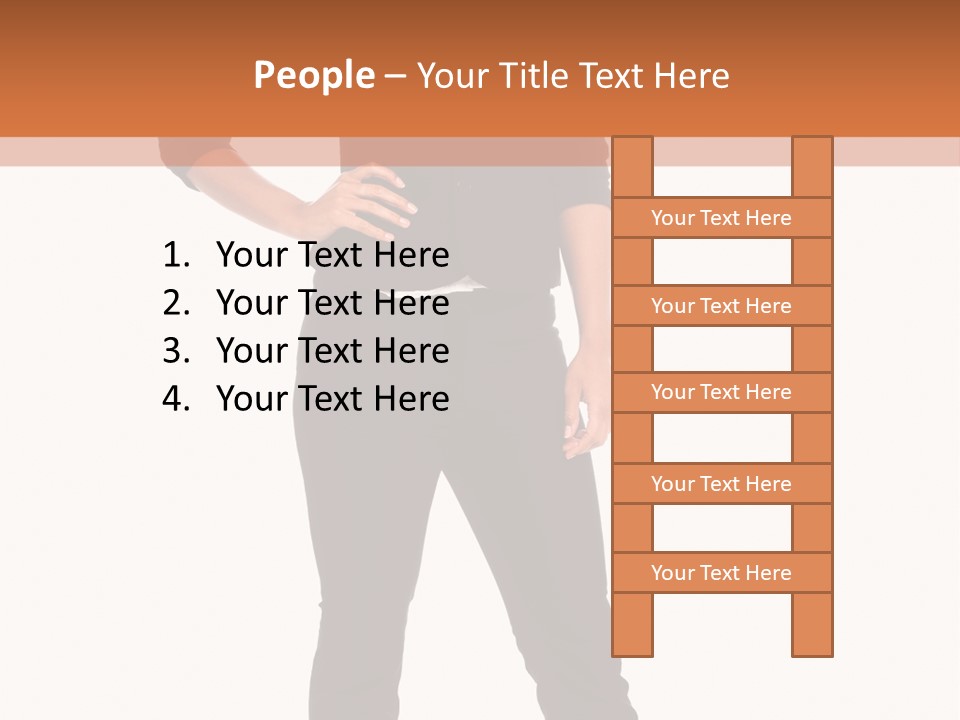 A Woman Standing In Front Of A Brown And White Background PowerPoint Template