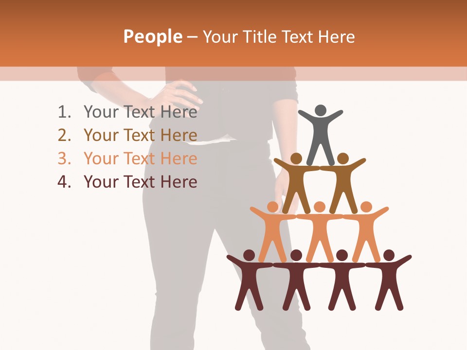 A Woman Standing In Front Of A Brown And White Background PowerPoint Template