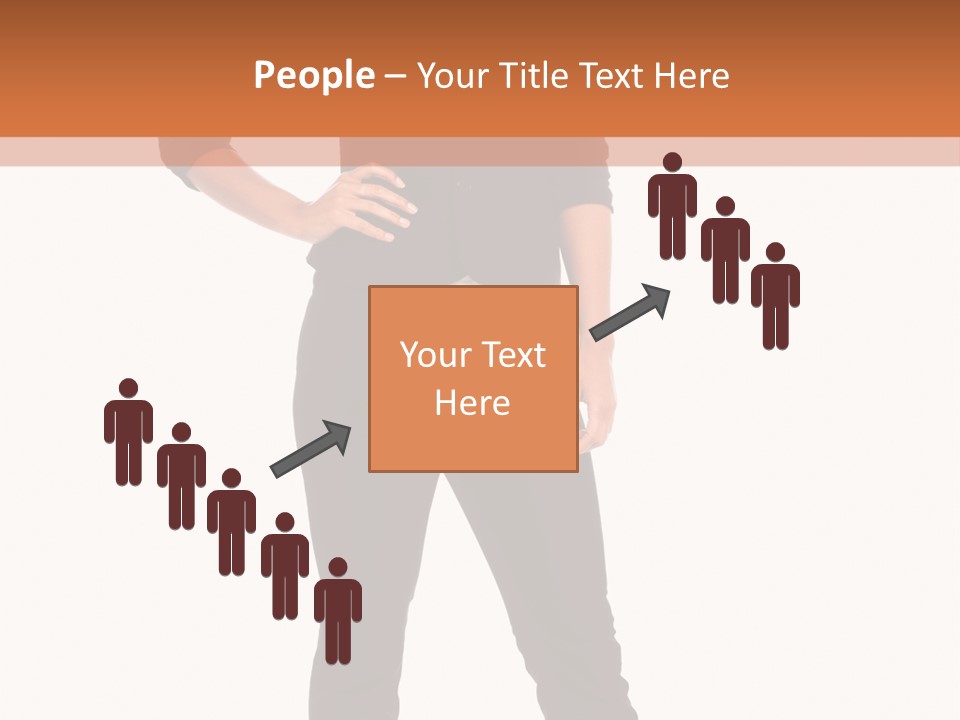 A Woman Standing In Front Of A Brown And White Background PowerPoint Template