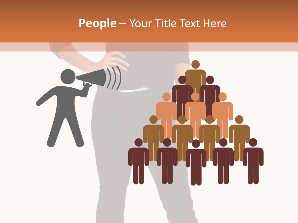 A Woman Standing In Front Of A Brown And White Background PowerPoint Template