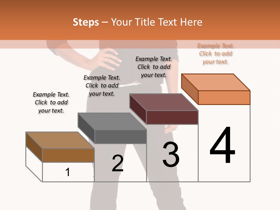 A Woman Standing In Front Of A Brown And White Background PowerPoint Template