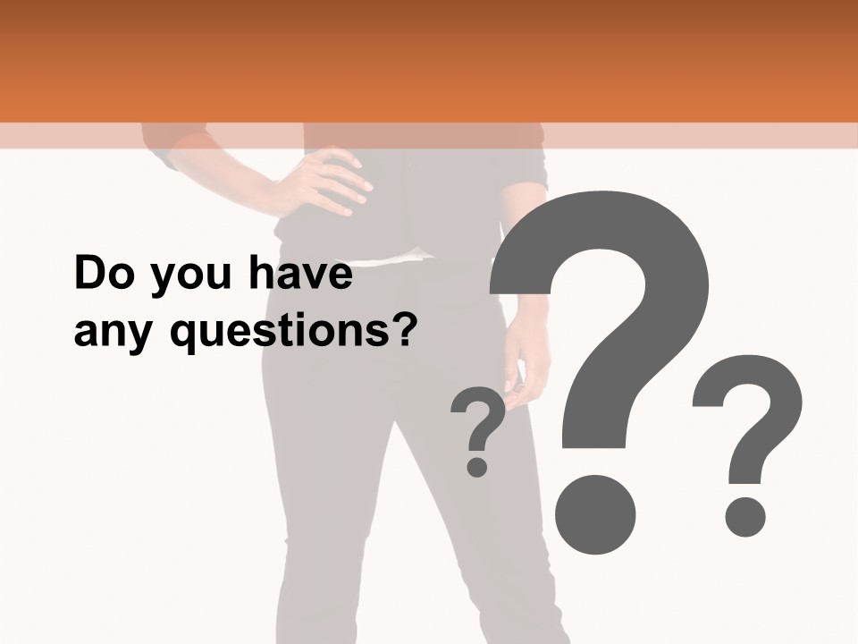 A Woman Standing In Front Of A Brown And White Background PowerPoint Template