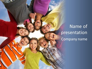 A Group Of People Standing In The Middle Of A Circle PowerPoint Template