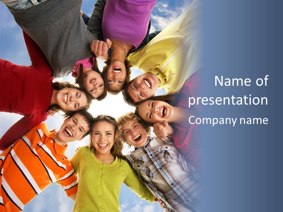 A Group Of People Standing In The Middle Of A Circle PowerPoint Template