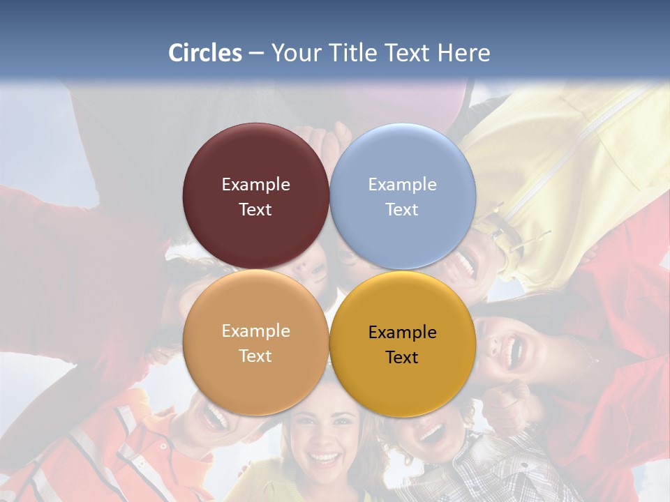 A Group Of People Standing In The Middle Of A Circle PowerPoint Template
