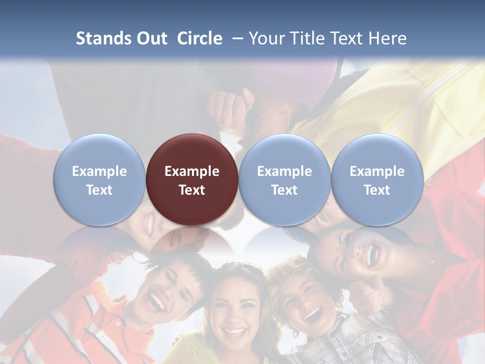 A Group Of People Standing In The Middle Of A Circle PowerPoint Template