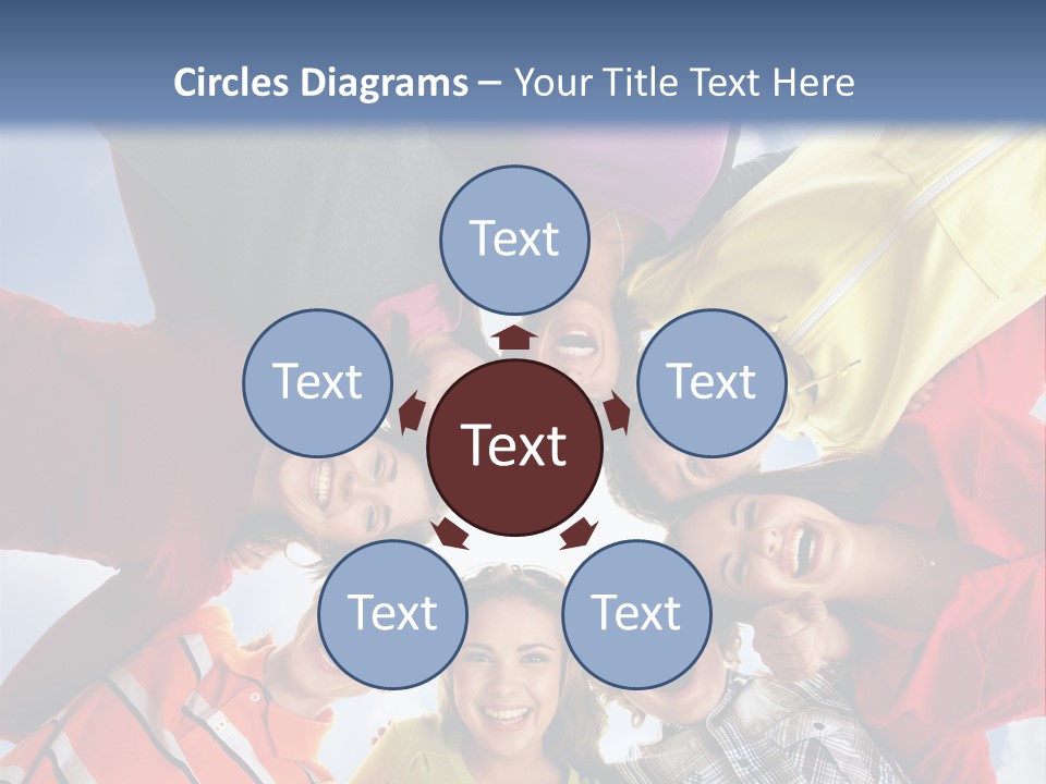 A Group Of People Standing In The Middle Of A Circle PowerPoint Template