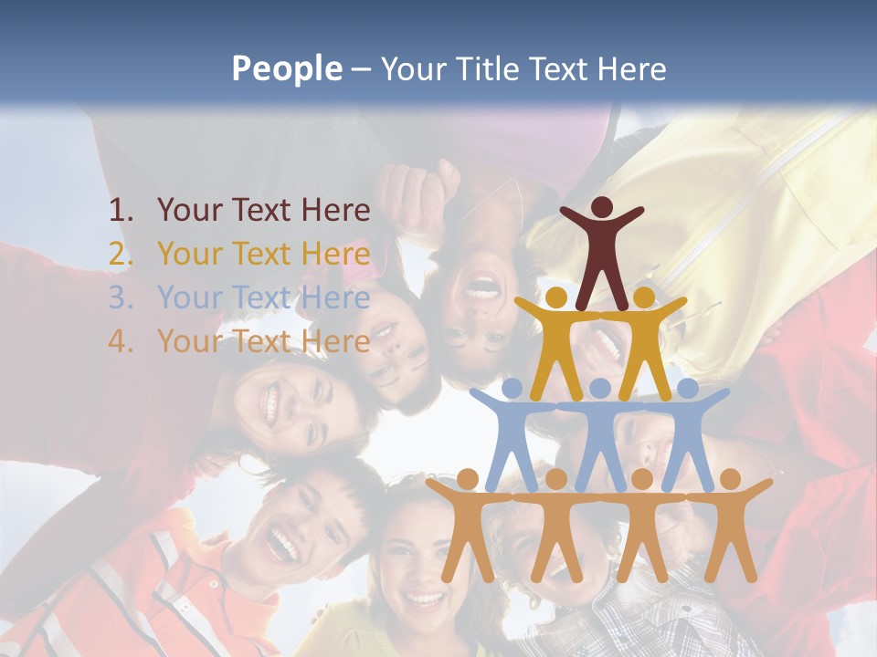 A Group Of People Standing In The Middle Of A Circle PowerPoint Template