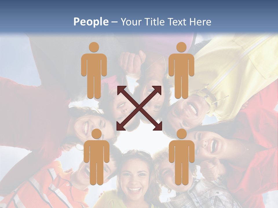 A Group Of People Standing In The Middle Of A Circle PowerPoint Template