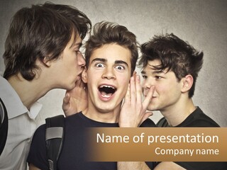 A Group Of Young Men Standing Next To Each Other PowerPoint Template