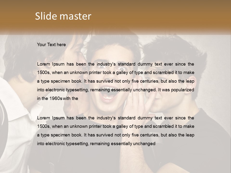A Group Of Young Men Standing Next To Each Other PowerPoint Template