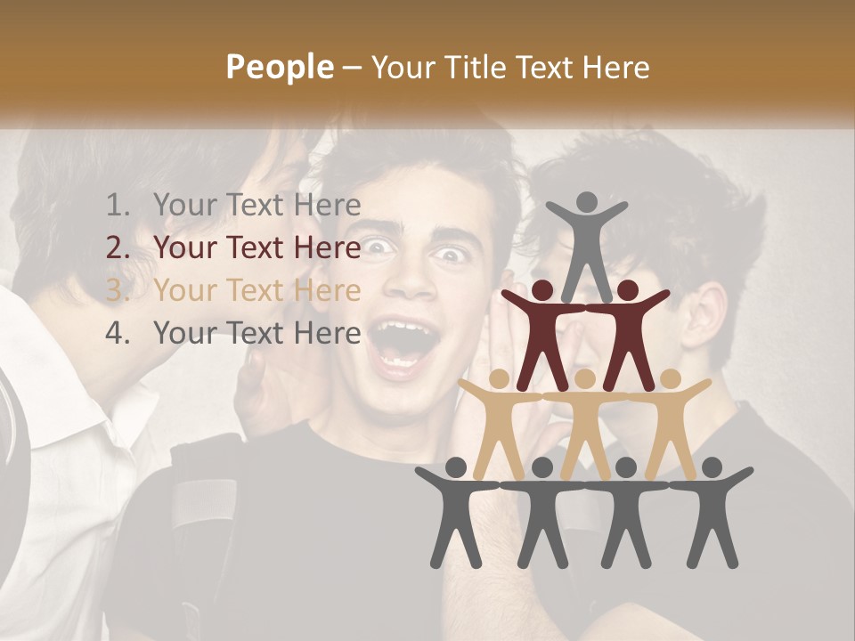 A Group Of Young Men Standing Next To Each Other PowerPoint Template