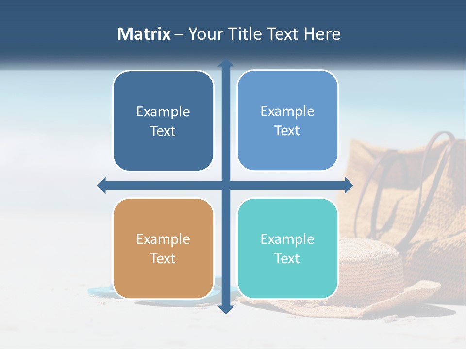 A Hat, Sunglasses And A Straw Hat On A Beach PowerPoint Template