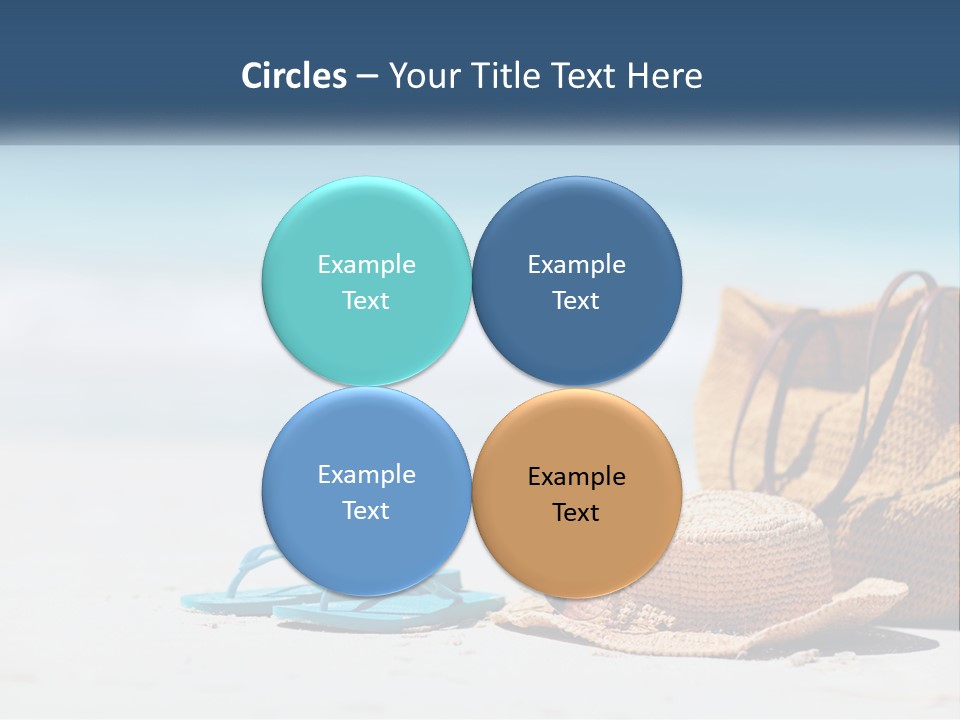 A Hat, Sunglasses And A Straw Hat On A Beach PowerPoint Template