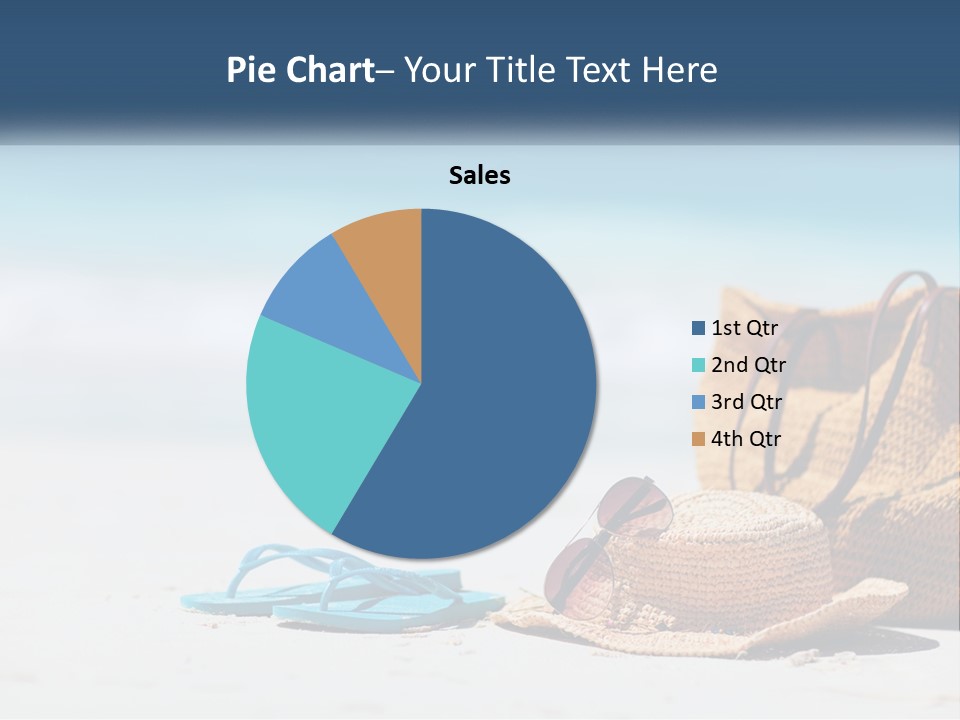 A Hat, Sunglasses And A Straw Hat On A Beach PowerPoint Template