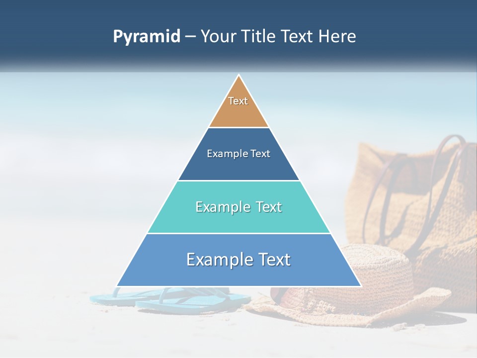 A Hat, Sunglasses And A Straw Hat On A Beach PowerPoint Template